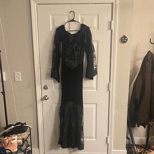 Handmade Elegant Black Lace Women's Dress